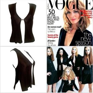 GUCCI By TOM FORD S/S 1996 Sexy Black Knit Semi-Sheer Top Medium M VINTAGE RARE